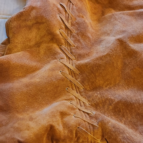 Vintage Synergy Suede Genuine Leather Womens Coat - Picture 8 of 16